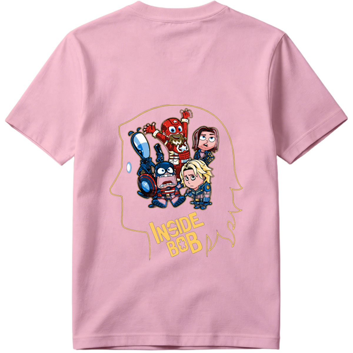Inside Bob: Captain America, Black Widow, and Thor in Chibi Style - Tee
