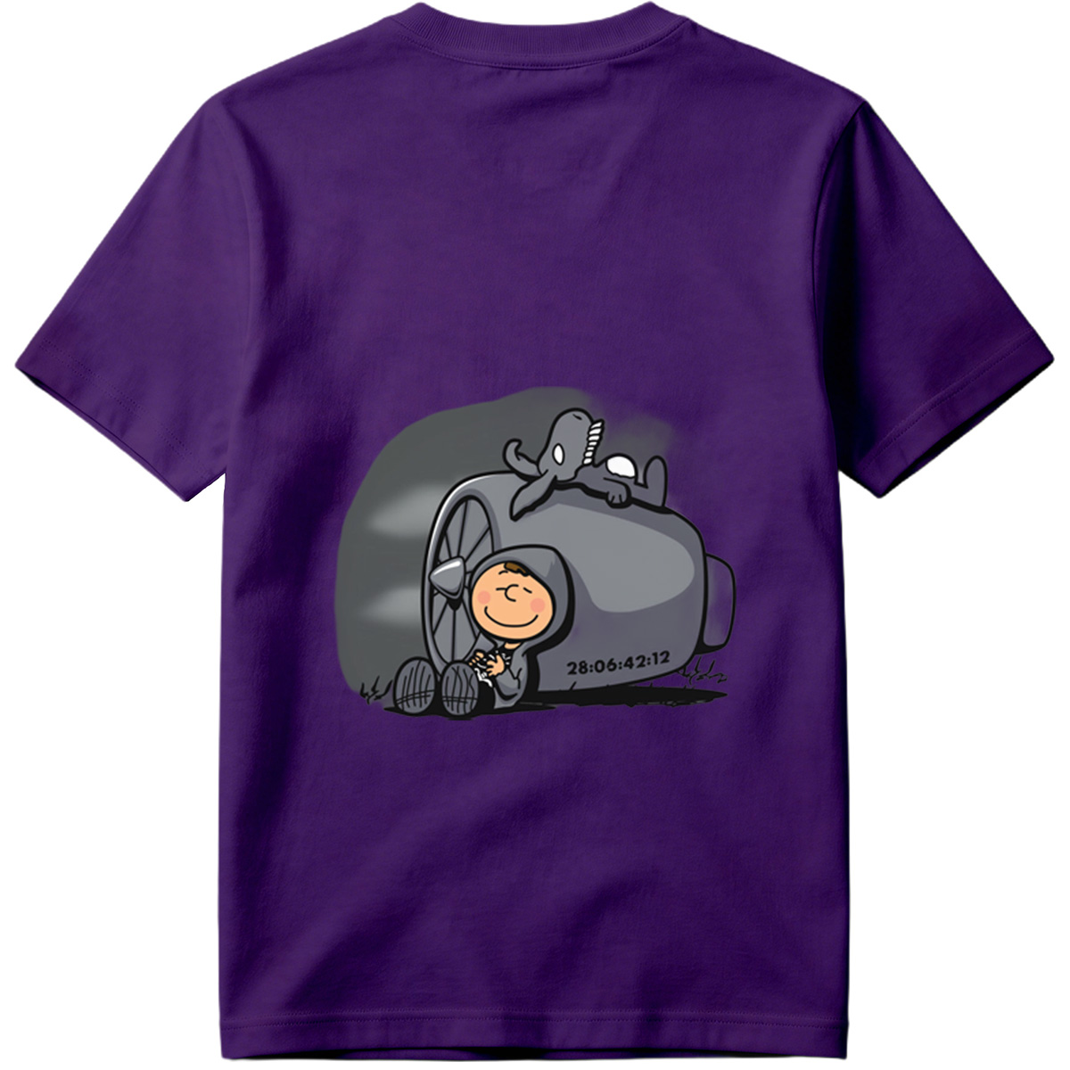 Cute Cartoon Boy with Time Machine and Octopus - Tee
