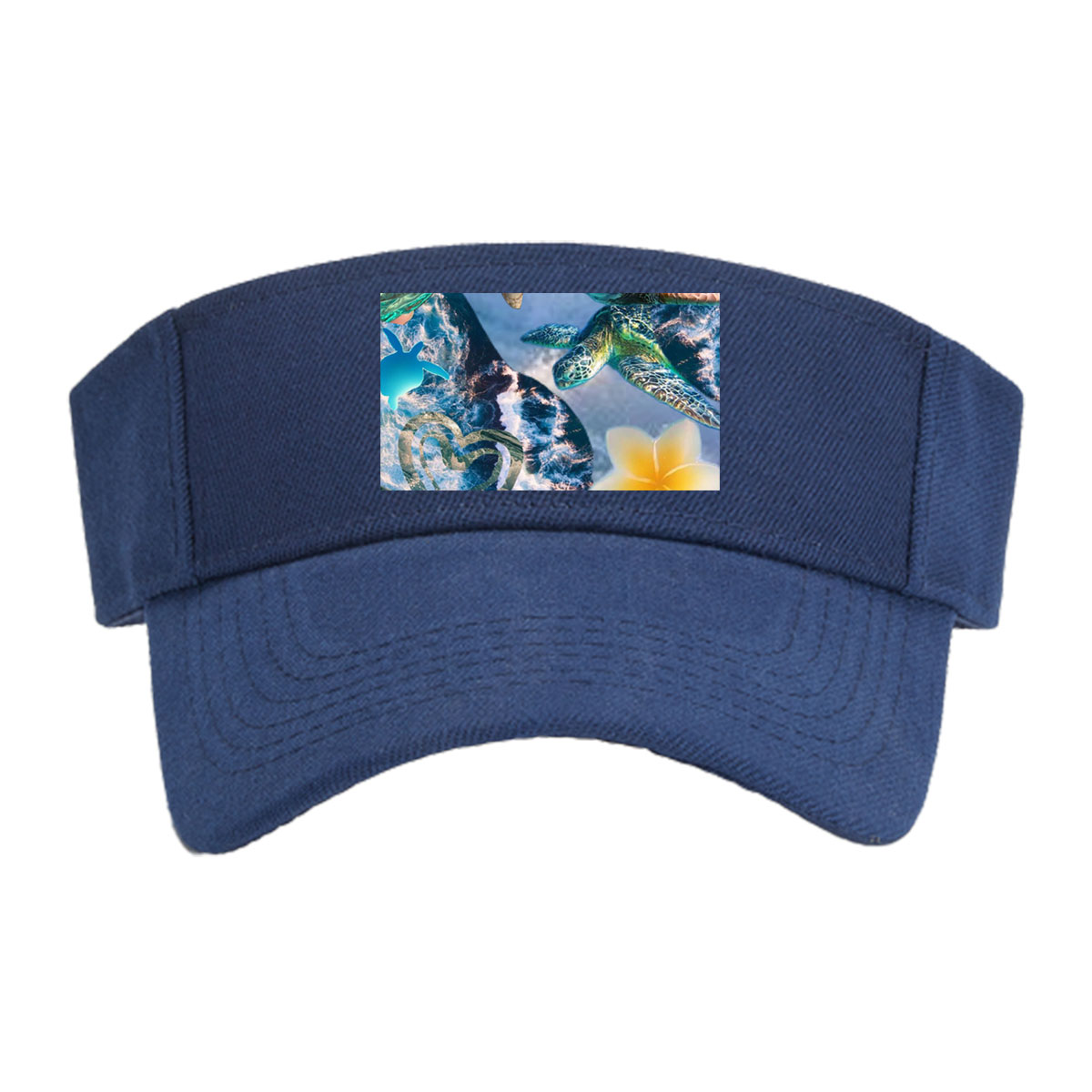 Turtles, stars, and flowers in a heart-filled ocean scene -  Visor cap
