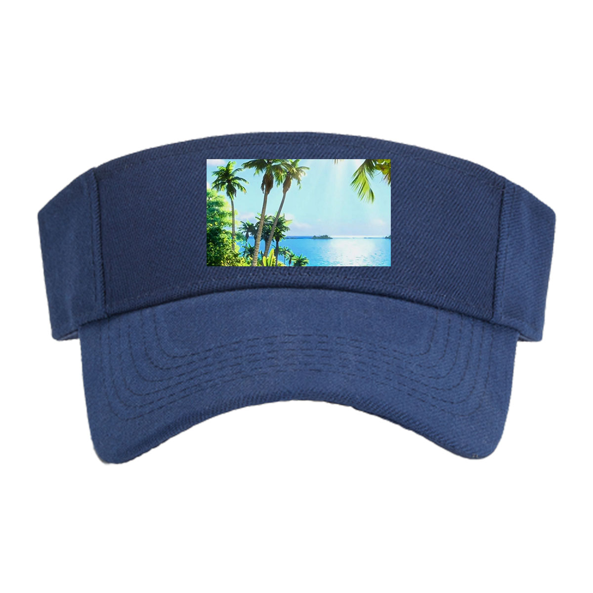 Tropical Paradise with Palm Trees and Crystal Clear Waters -  Visor cap