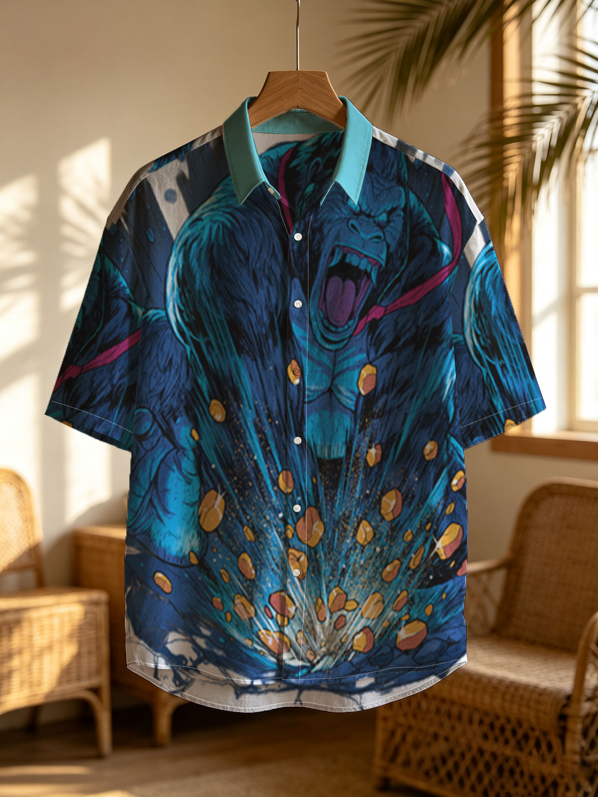 Gorilla King Unleashes Cosmic Power in Epic Clash -  Shirt