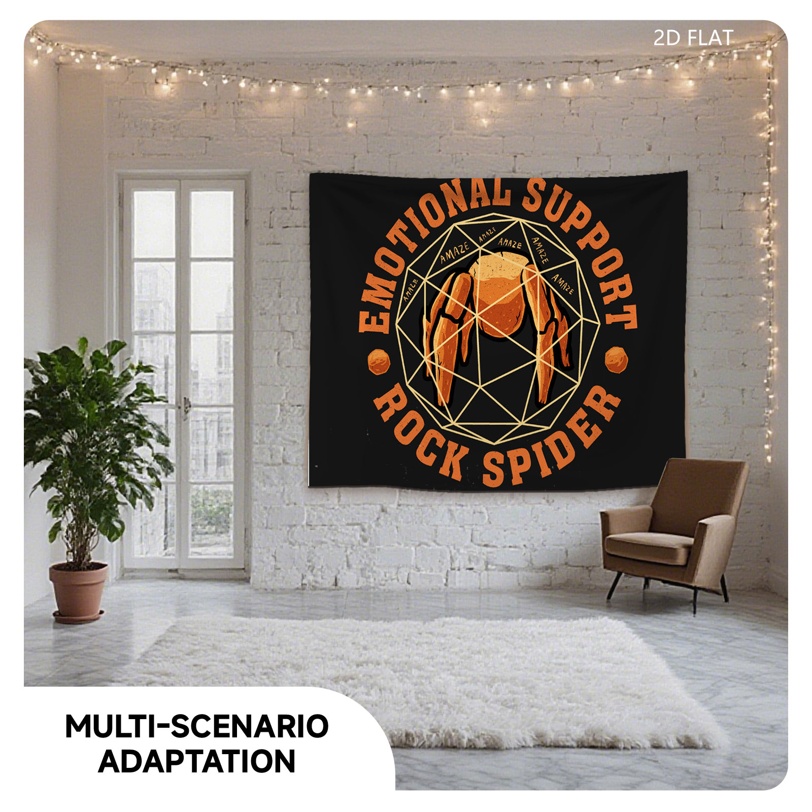 Emotional Support Rock Spider: Amaizing Arachnid Adventure - Tapestry