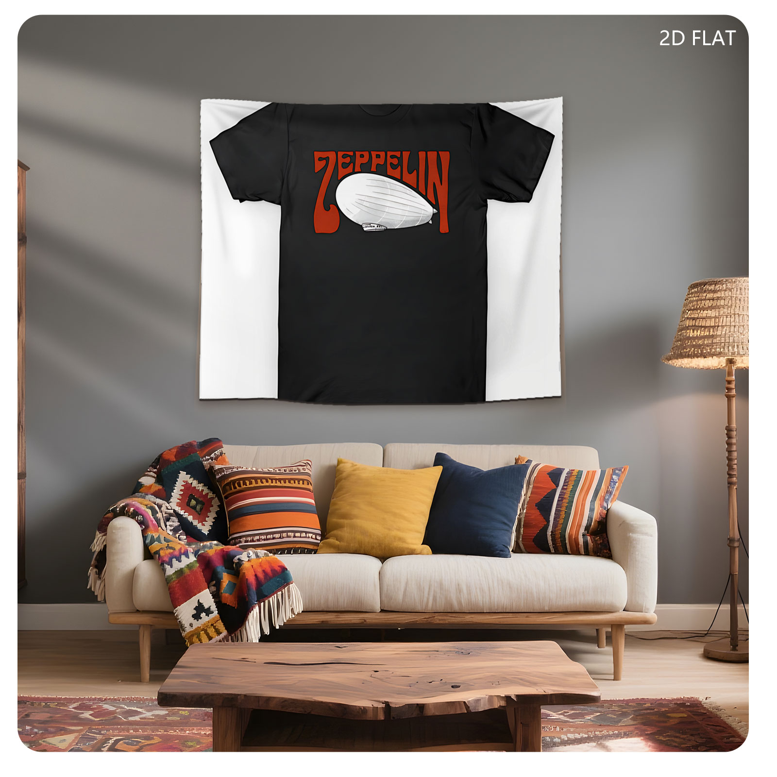 Led Zeppelin Airship Logo T-Shirt - Tapestry