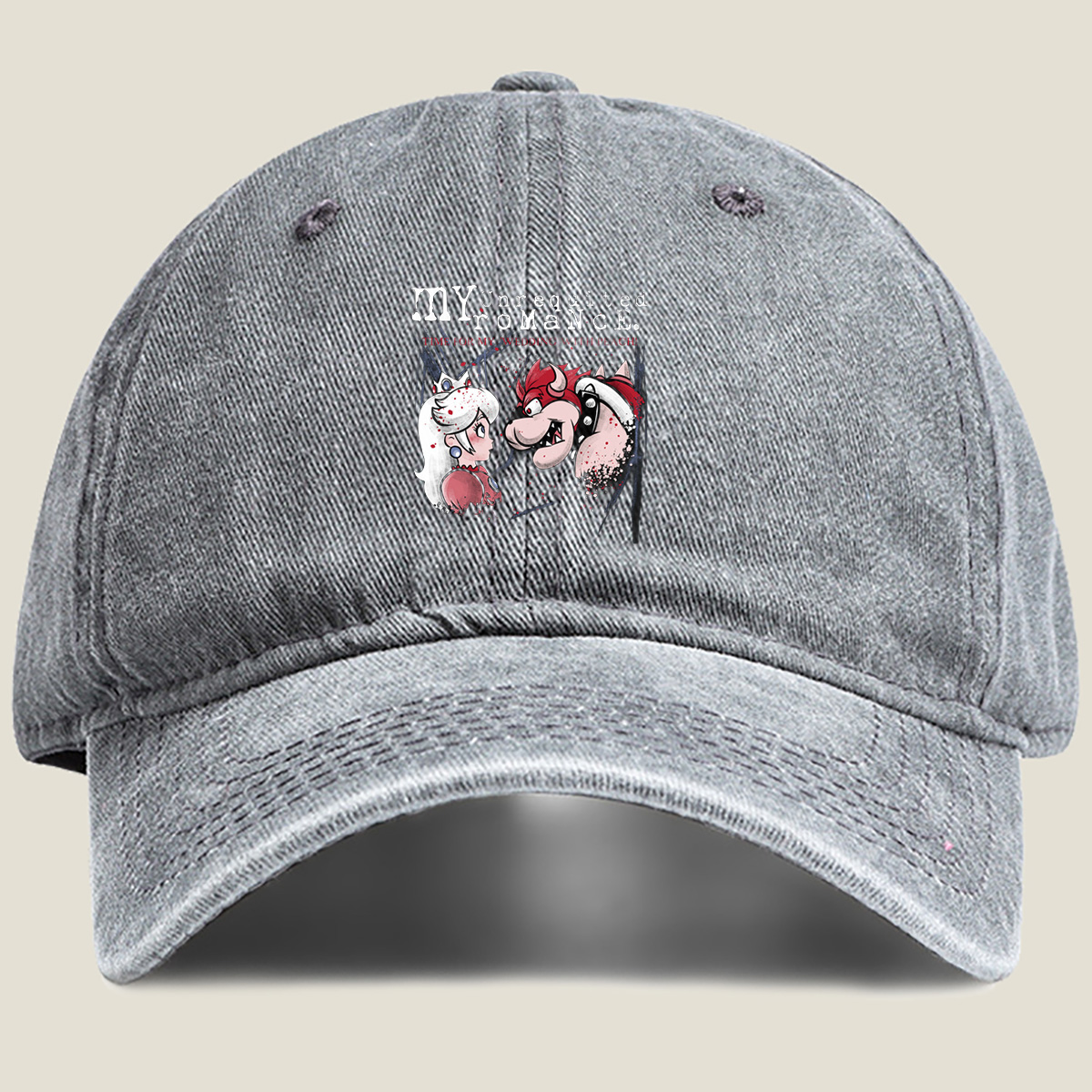 Mario - Bowser & Princess Peach: My Unrequited Romance - Washed Denim - Baseball Cap