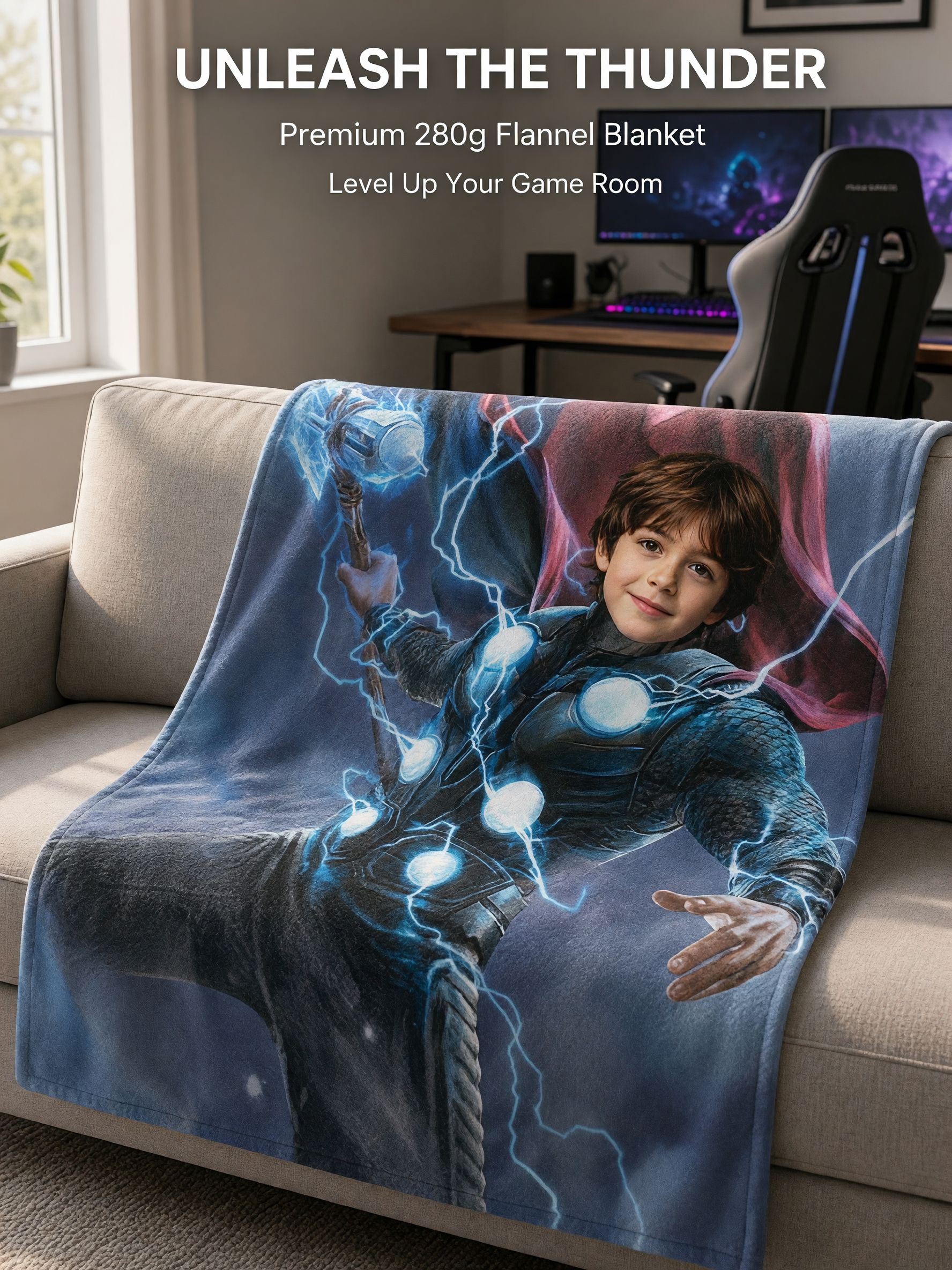 Custom Photo Face Superhero Flannel Throw Blanket Personalized Portrait Anti Pilling Plush Fleece Bed Sofa Cover Ideal