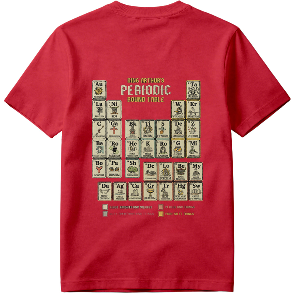King Arthur's Periodic Round Table: A Fantasy Elemental Chart - Tee