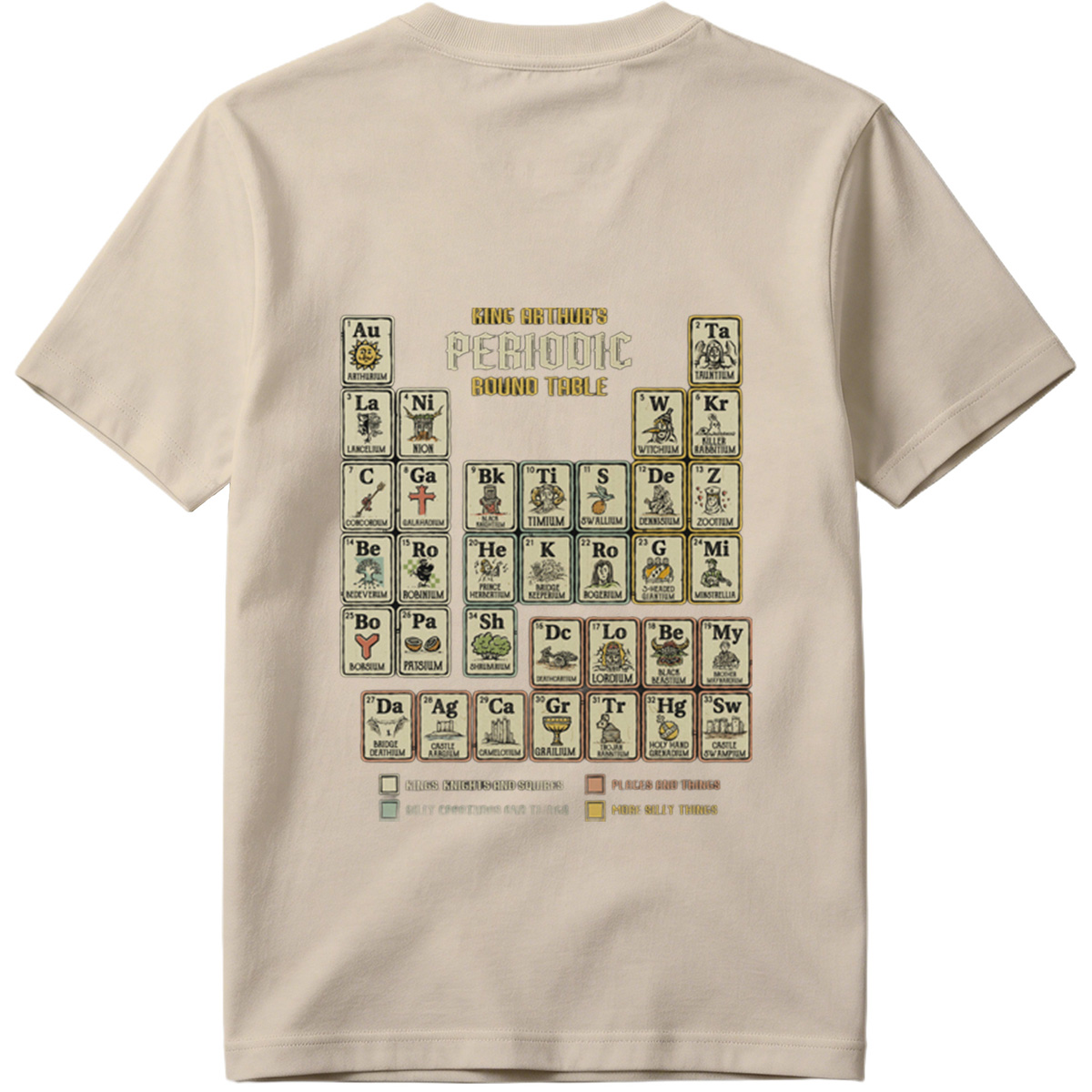 King Arthur's Periodic Round Table: A Fantasy Elemental Chart - Tee