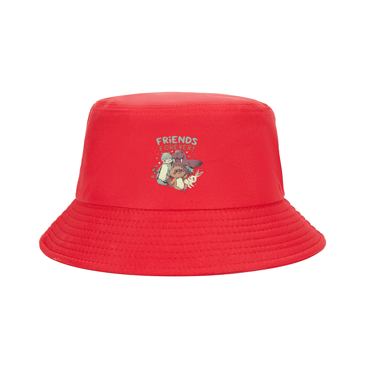 Friends Forever: Otter, Walrus, Cat, and Rabbit - Fisherman's Hat