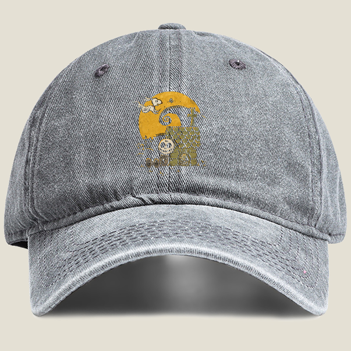 The Nightmare Before Christmas: Jack Skellington and Zero - Washed Denim - Baseball Cap