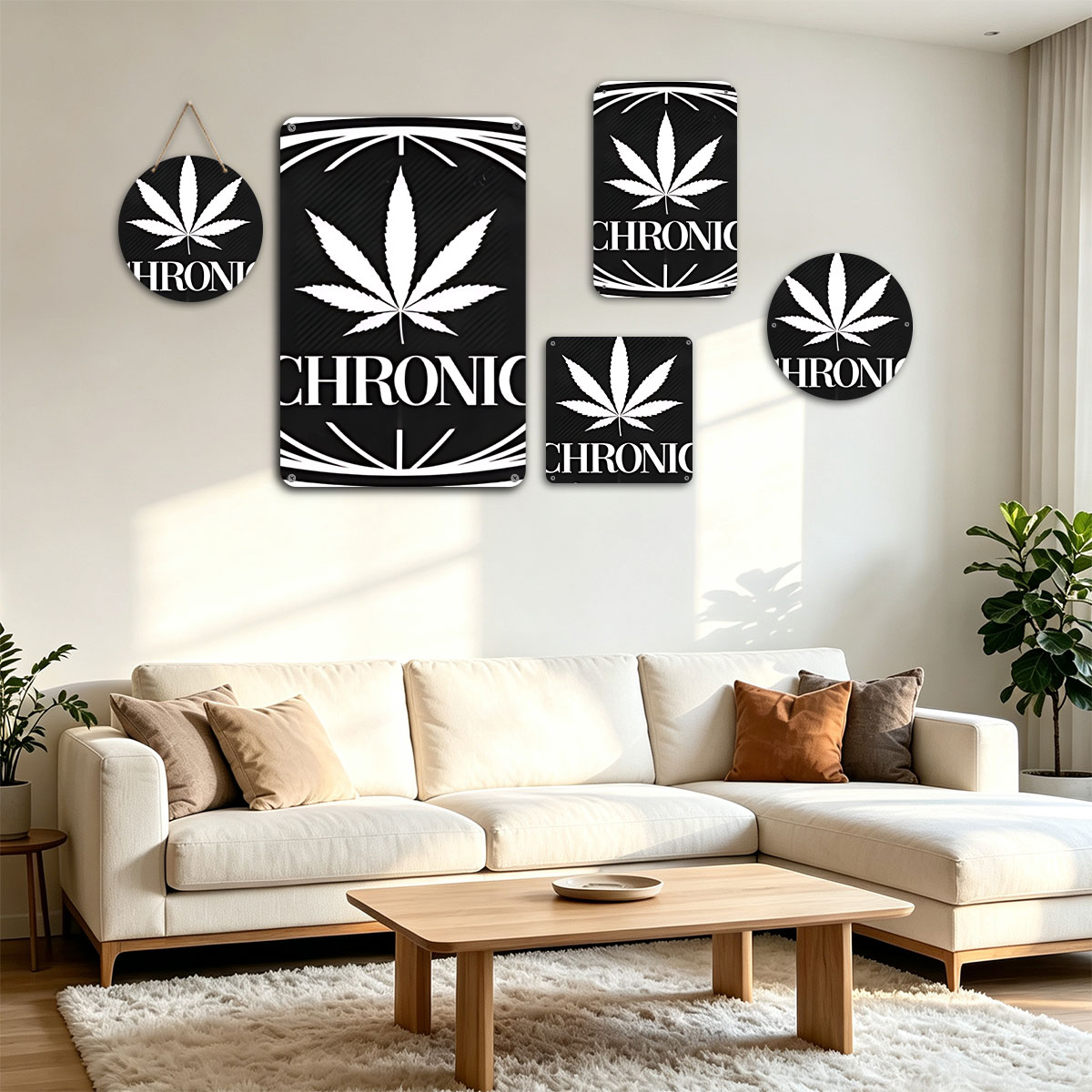 Chronic: Cannabis Brand Logo with Leaf Symbol - painting