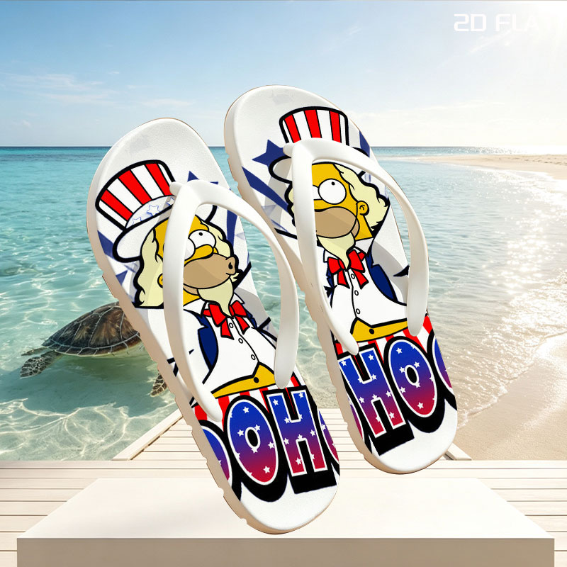 Simpsons Character in Uncle Sam Costume Holding Beer Mugs with 