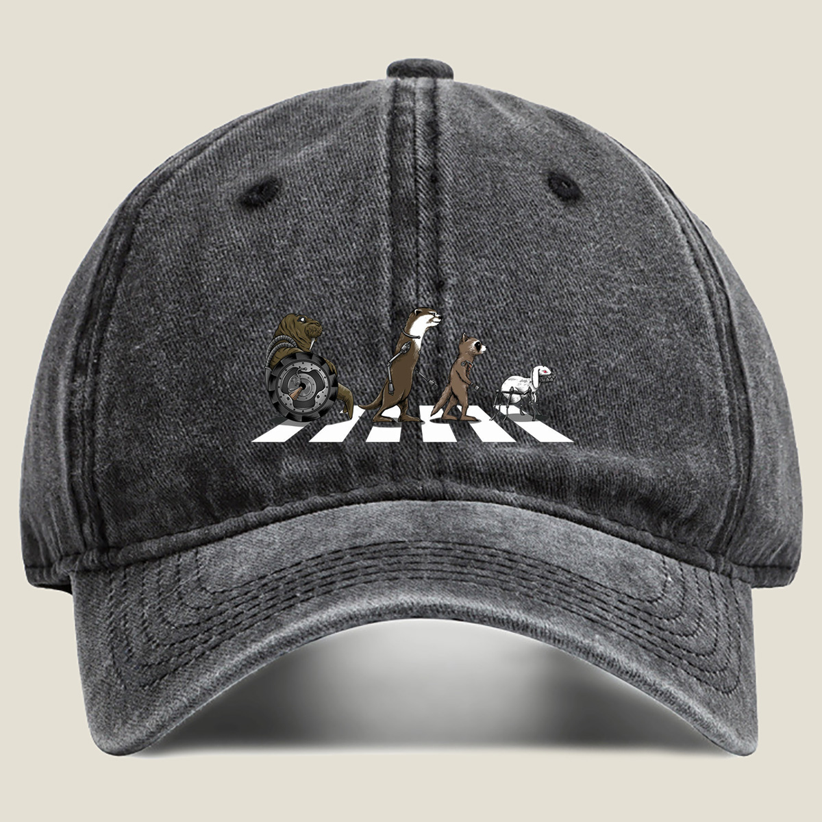The Batch89: Otter, Weasel, and Robot Crossing - Washed Denim - Baseball Cap