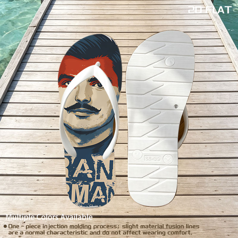 Franz Hermann Portrait with Austrian Flag Colors -  flip-flops