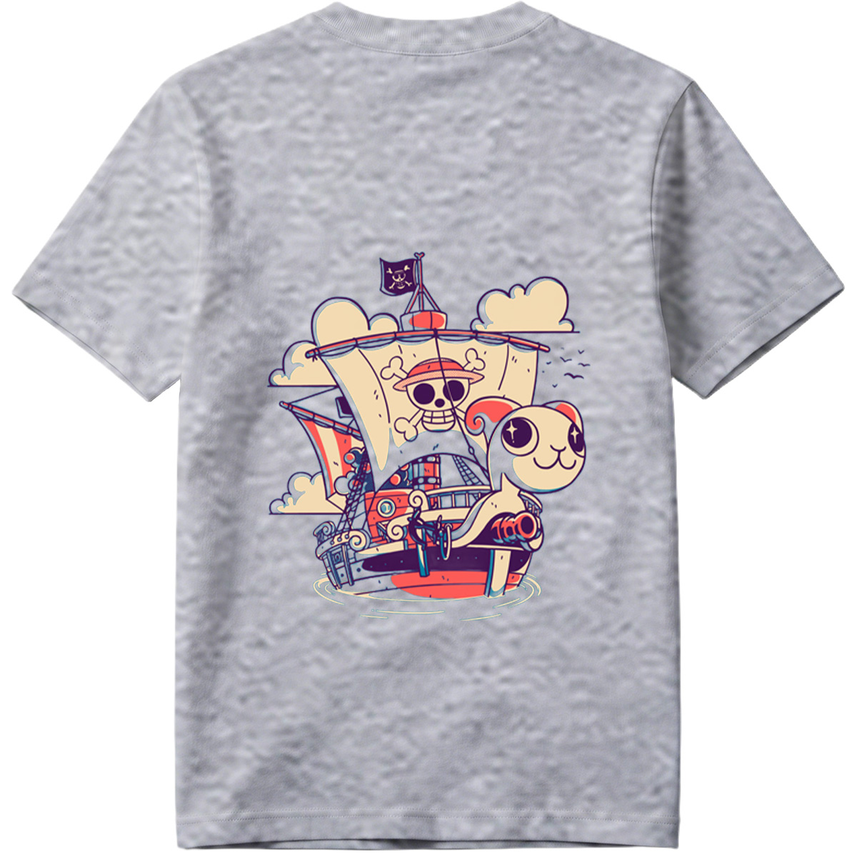 Pirate Ship with Cat and Skull Captain - Tee