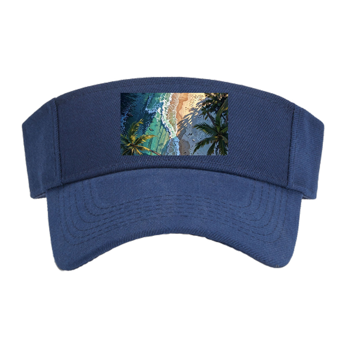 Tropical Beach with Palm Trees and Crystal Clear Waves -  Visor cap