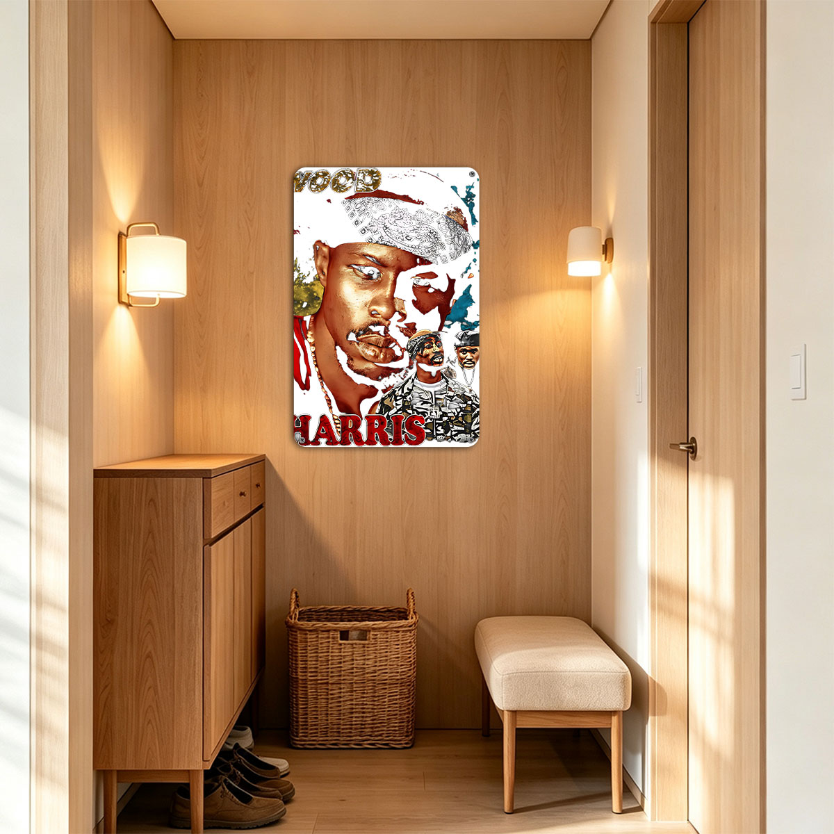 Wood Harris: Urban Icon with Bandana and Camo Style - painting