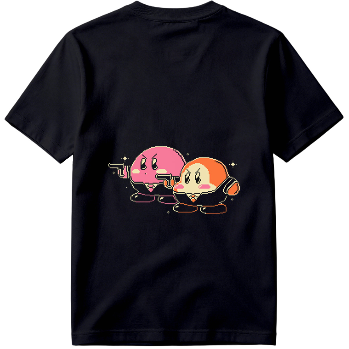 Kirby and Waddle Dee in Pixel Art Style - Tee