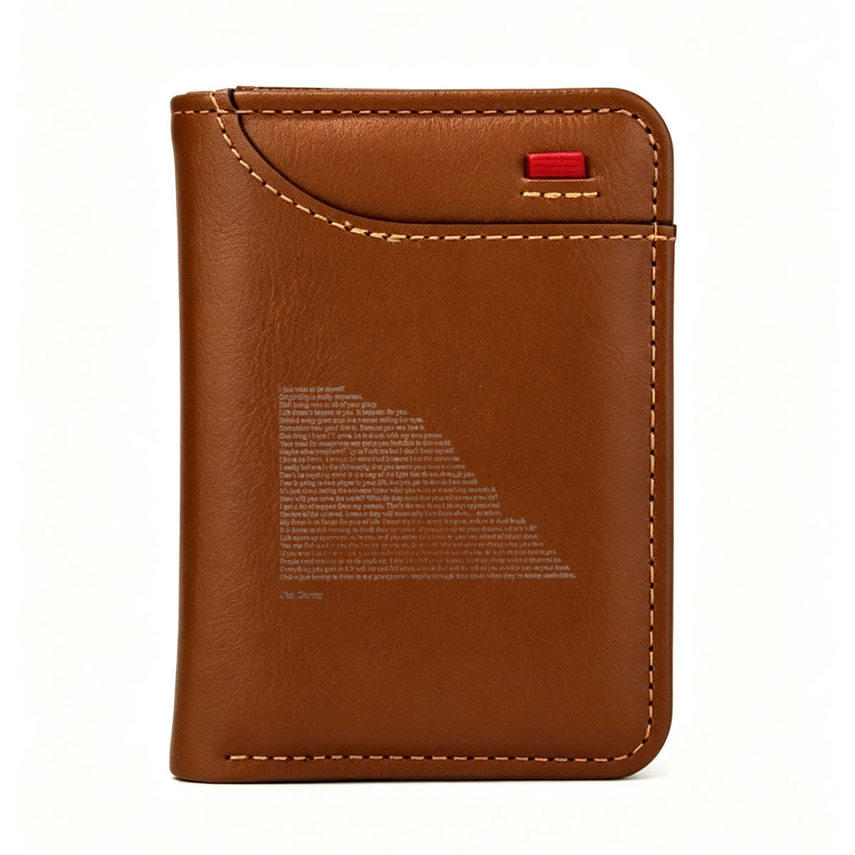Jim Carrey's Inspirational Quote on Self-Discovery and Authenticity - Vertical Style Wallet
