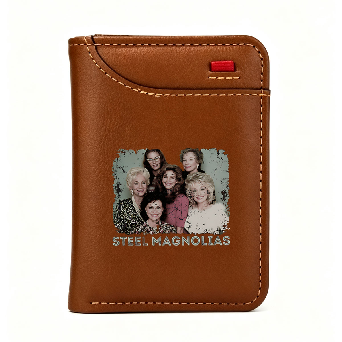 Steel Magnolias: Dolly Parton, Sally Field, Shirley MacLaine, Julia Roberts, Dixie Carter, and Margo Martindale in a classic Southern drama - Vertical Style Wallet