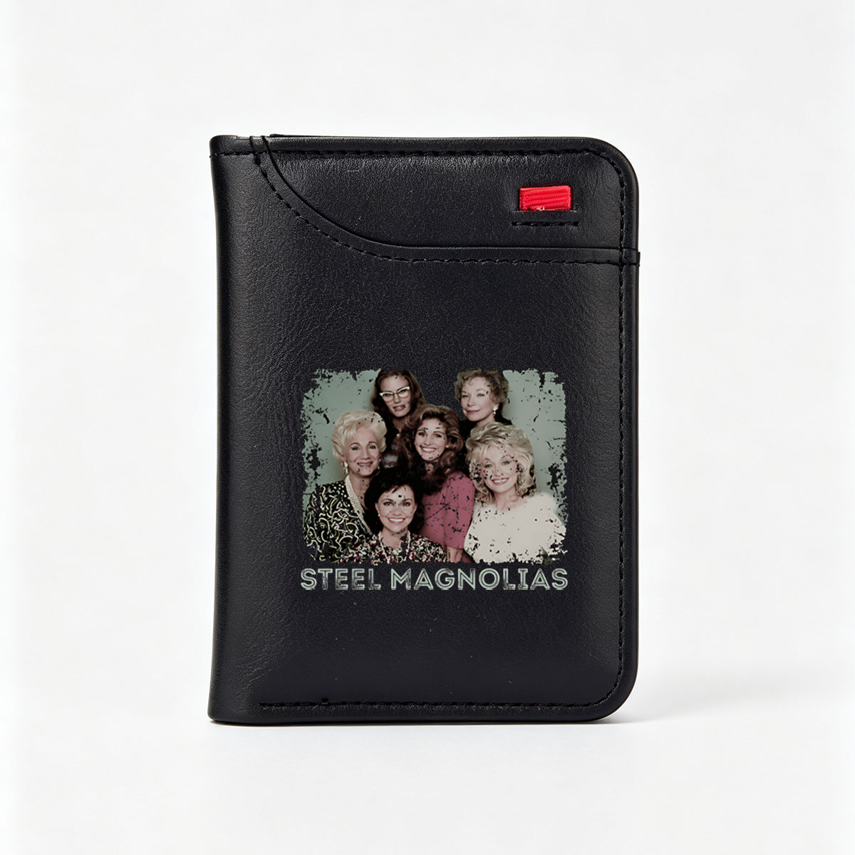 Steel Magnolias: Dolly Parton, Sally Field, Shirley MacLaine, Julia Roberts, Dixie Carter, and Margo Martindale in a classic Southern drama - Vertical Style Wallet