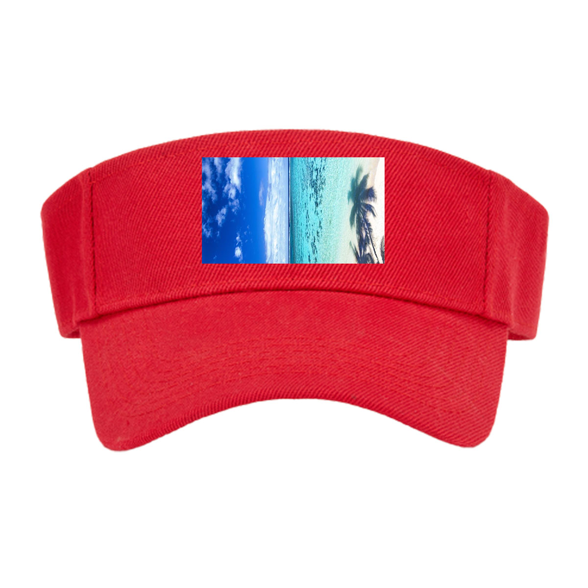 Tropical Beach with Crystal Clear Water and Palm Trees -  Visor cap
