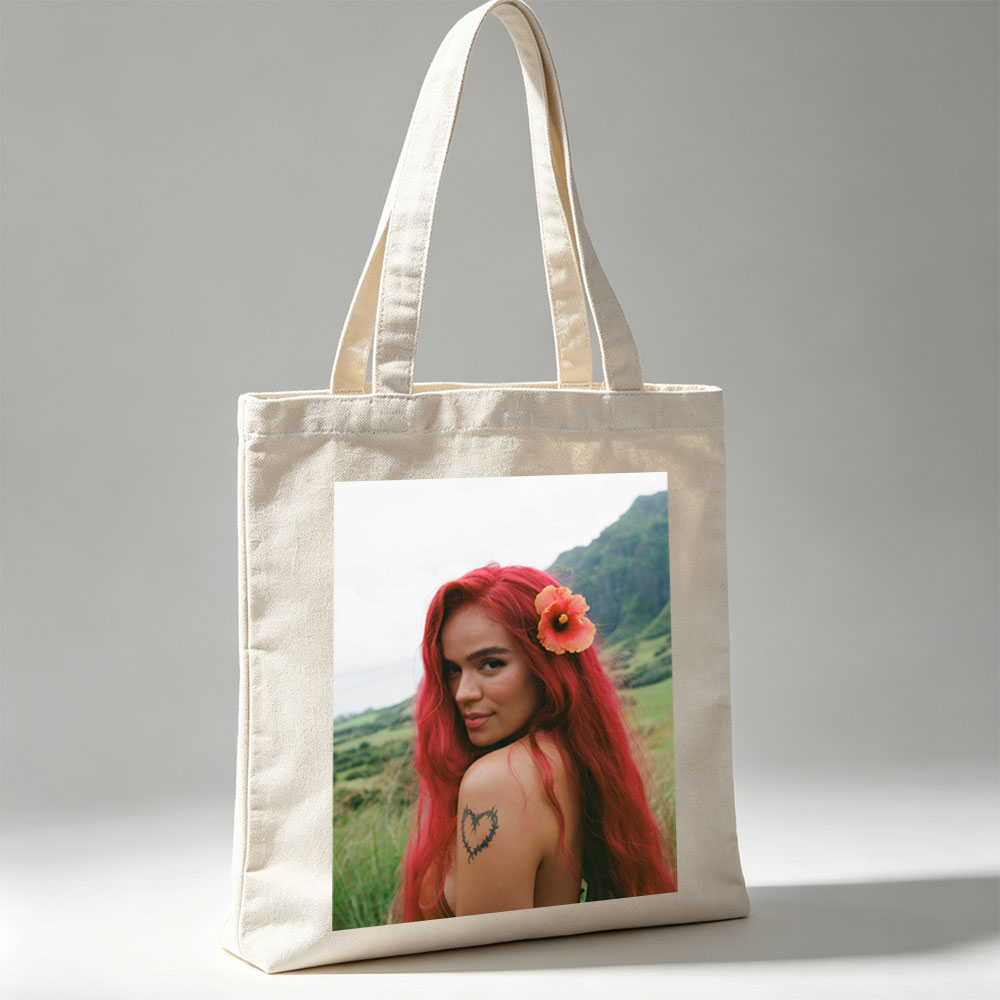 Bella Thorne in Nature with Red Hair and Flower in Hair - Canvas tote bags