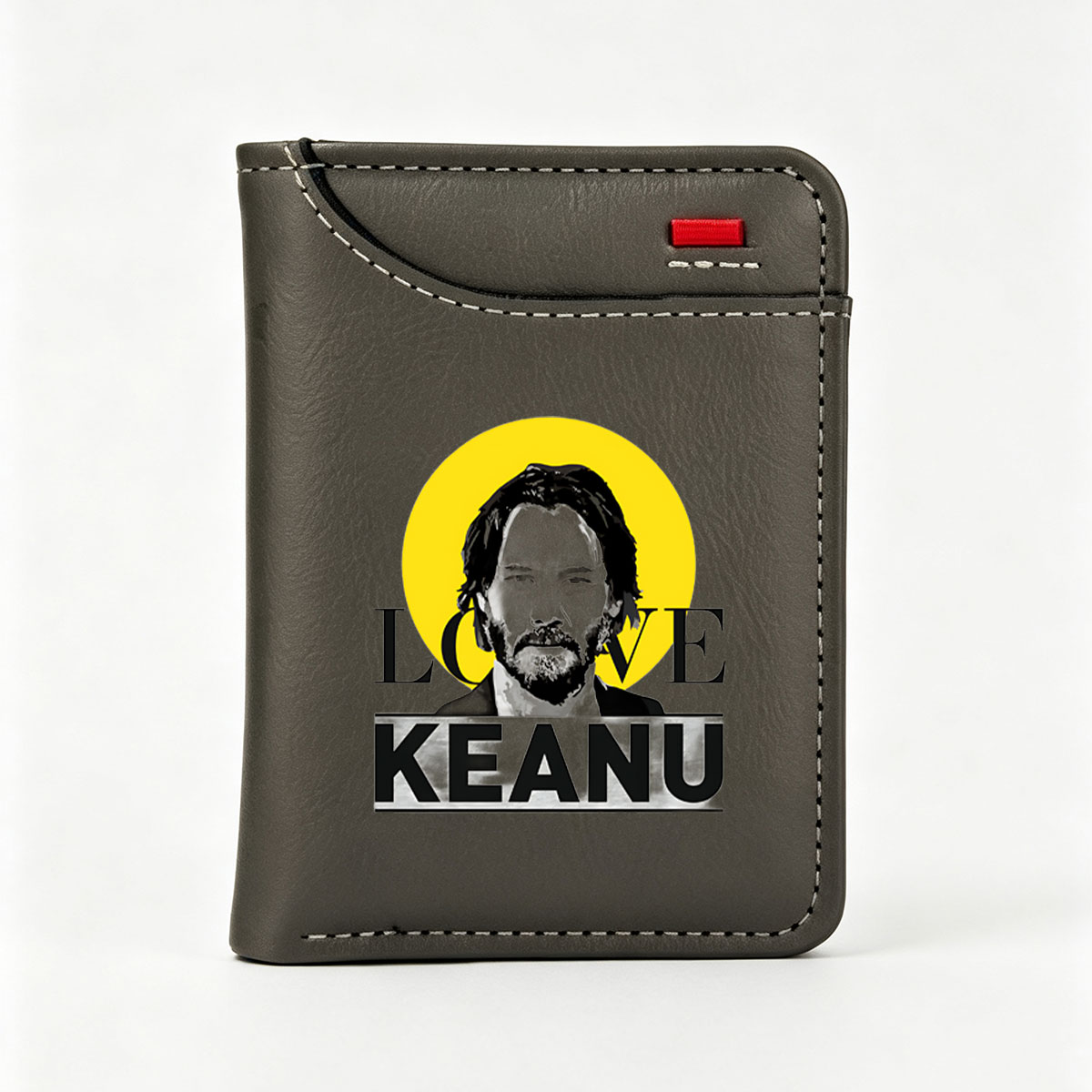 Keanu Reeves Love Portrait with Yellow Halo Background - Vertical Style Wallet