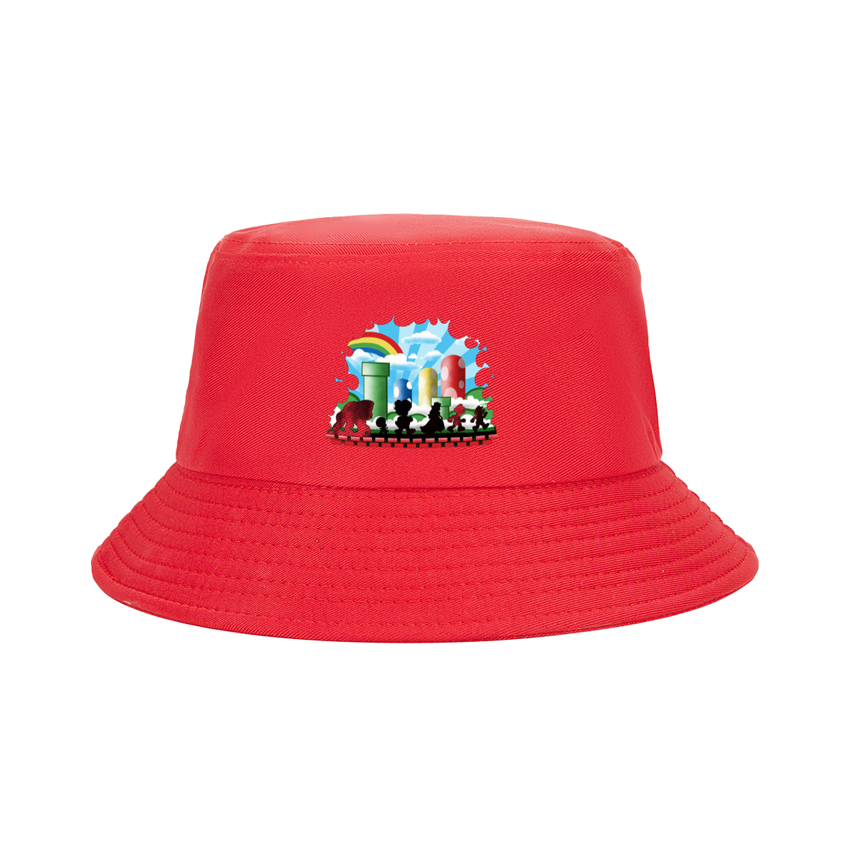 Super Mario Silhouettes: Koopa, Toad, Princess, Mario, and Luigi - Fisherman's Hat
