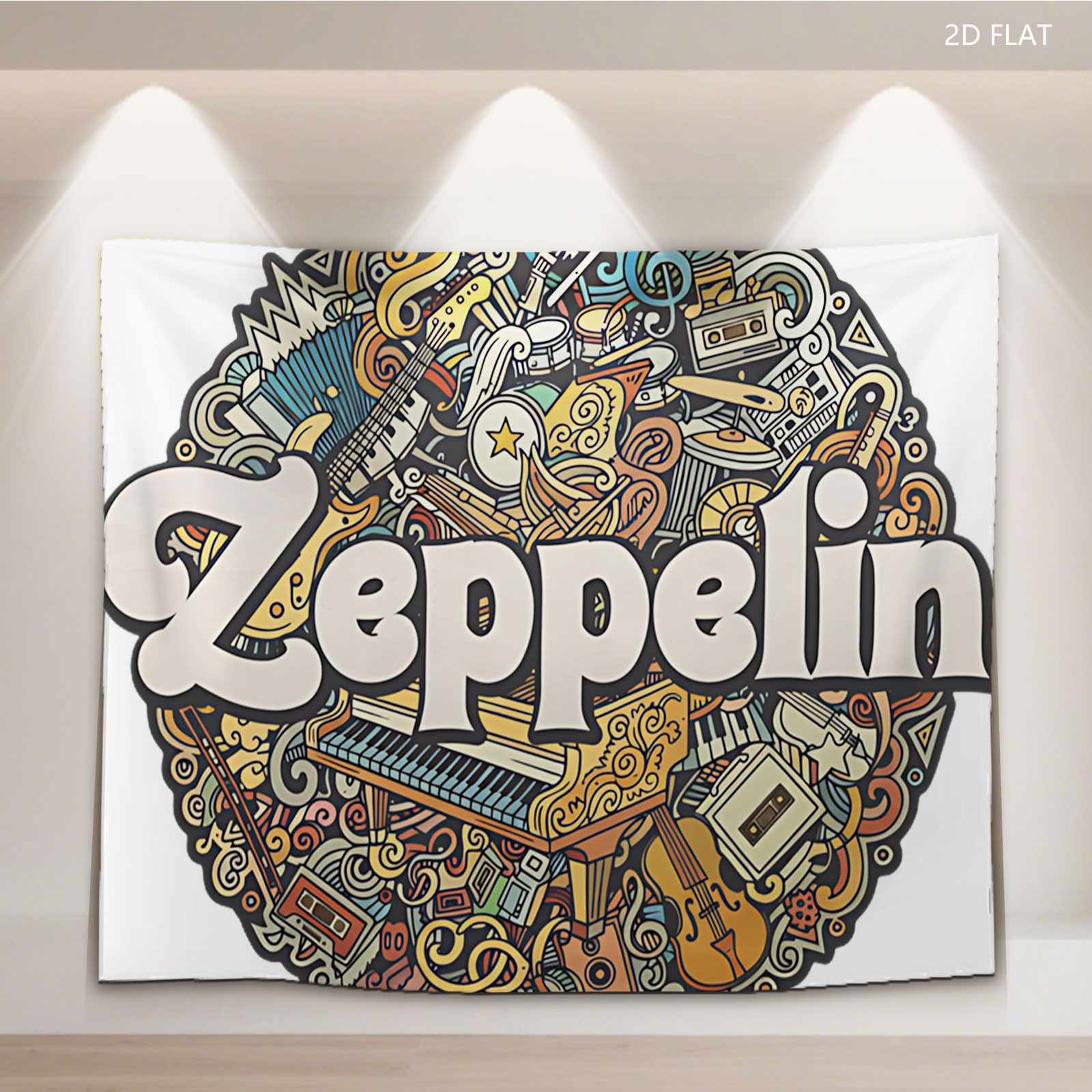 Led Zeppelin Music Instruments Artwork - Tapestry
