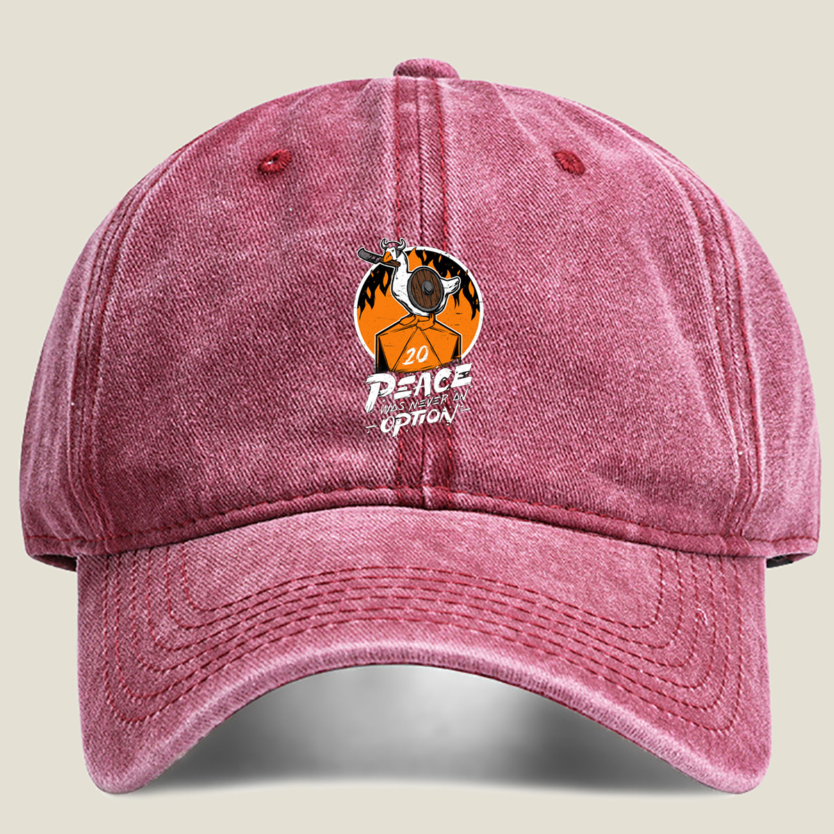 Duck Viking: Peace Was Never an Option - Washed Denim - Baseball Cap