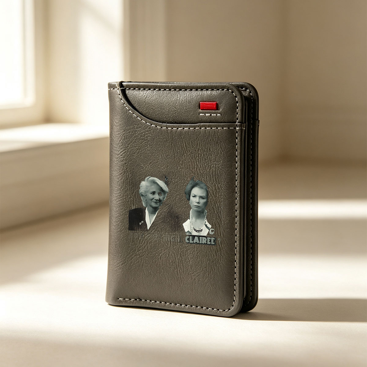 Are You High, Clairee? - Two Women in Formal Attire with Dramatic Expressions - Vertical Style Wallet