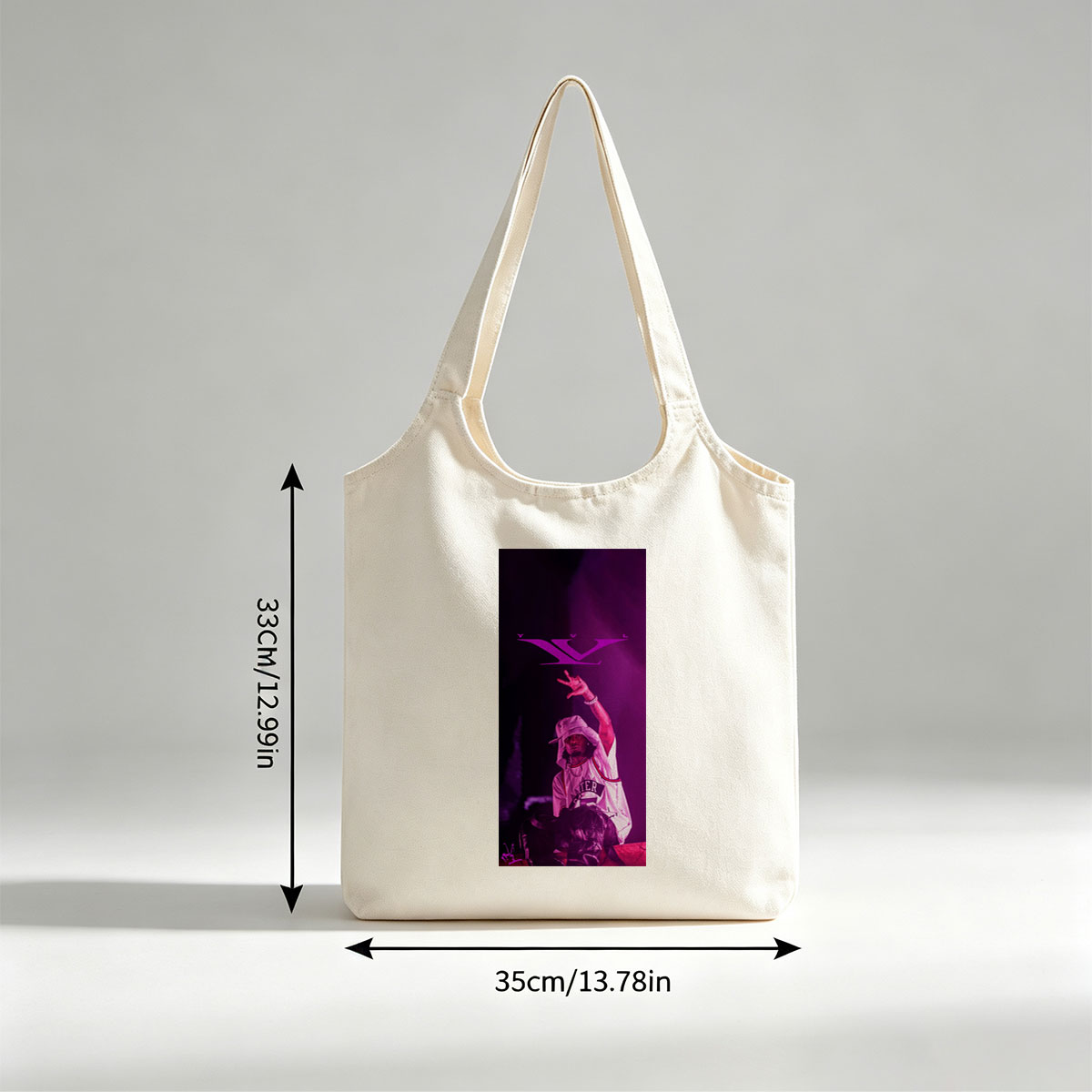 Lil Wayne Live Performance with Purple Lighting and Signature Hand Gesture - Canvas shoulder bags/
