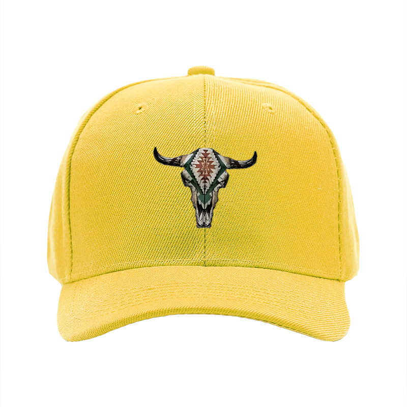 1pc New Baseball Cap with Bull Skull Tribal Print Design Unisex Adjustable Hat for Outdoor Activities and Casual Wear Suitable for Adults and Teens