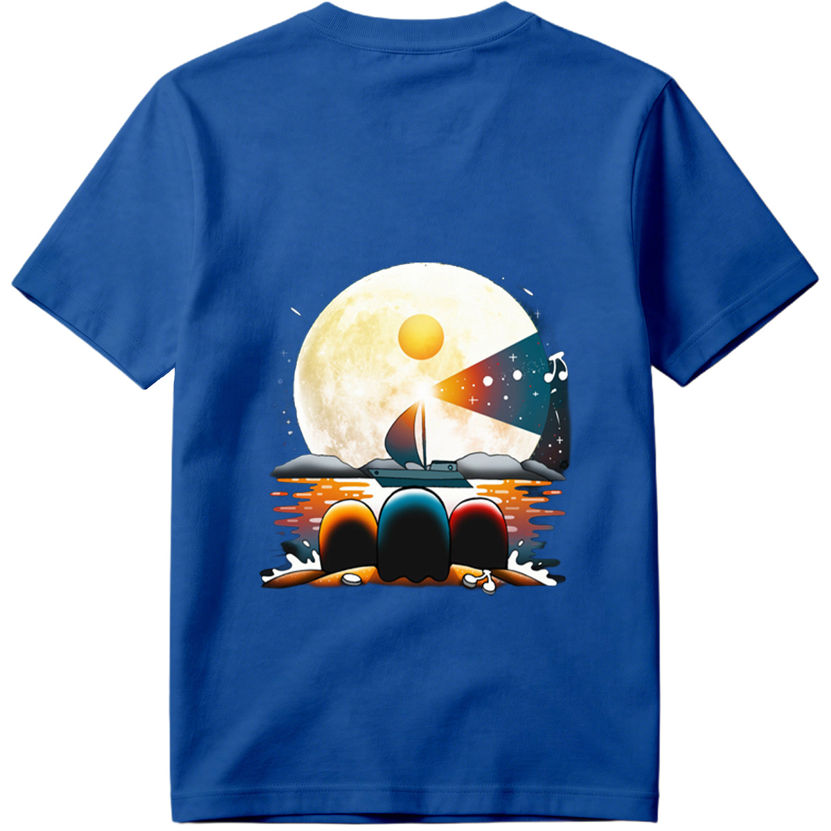 Sailboat Under the Moonlight with Musical Notes - Tee