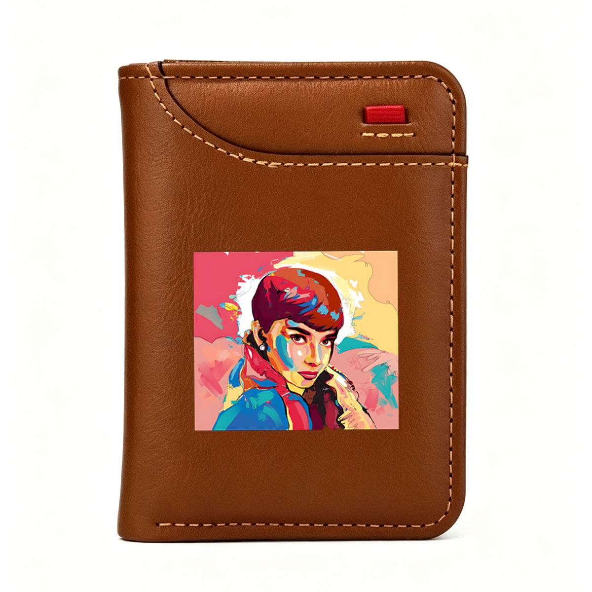 Audrey Hepburn in Vibrant Abstract Portrait - Vertical Style Wallet