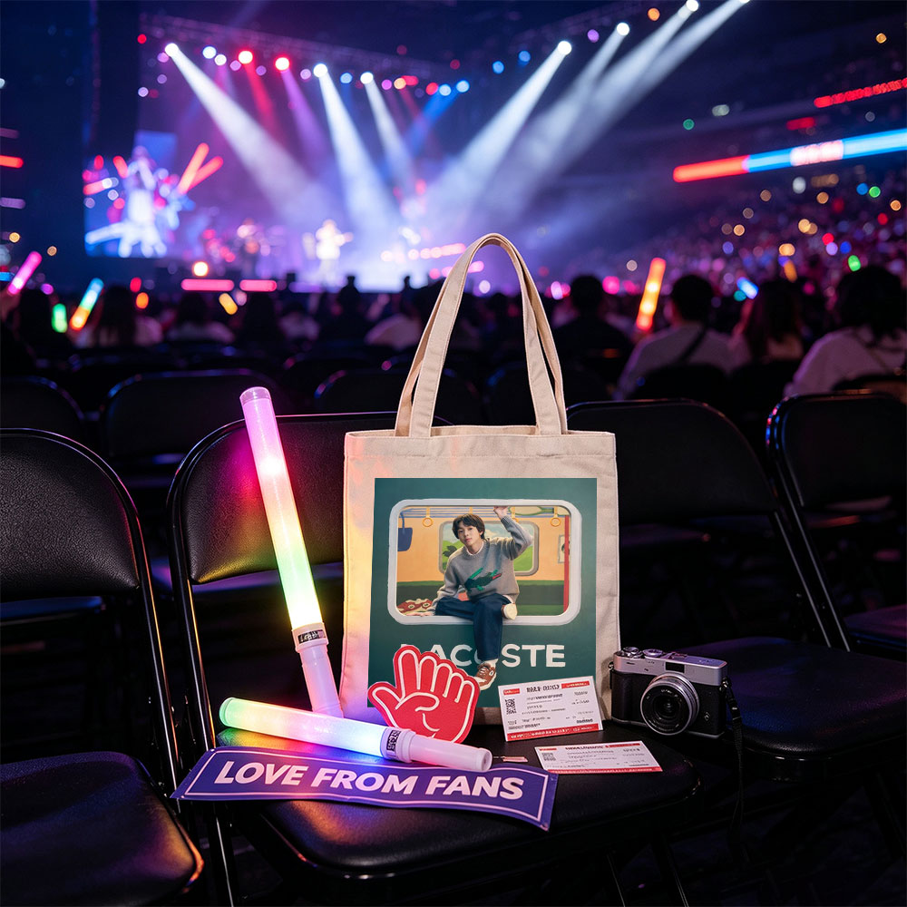 BTS Jungkook in a Vibrant Subway Scene Wearing Lacoste Fashion - Canvas tote bags