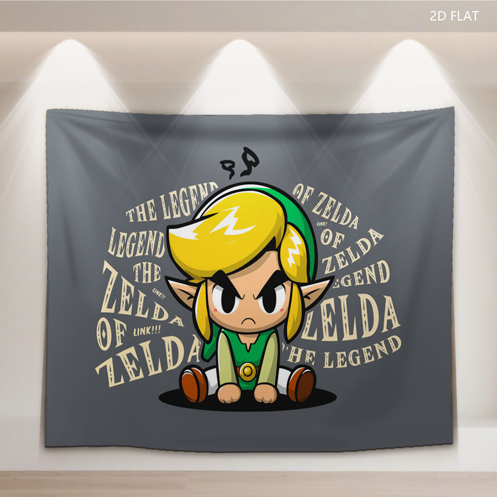 Link from The Legend of Zelda, Chibi Style Character Design - Tapestry