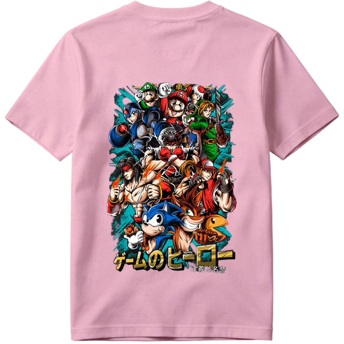 Game Heroes: Mario, Sonic, Link, Ryu, and More - Tee
