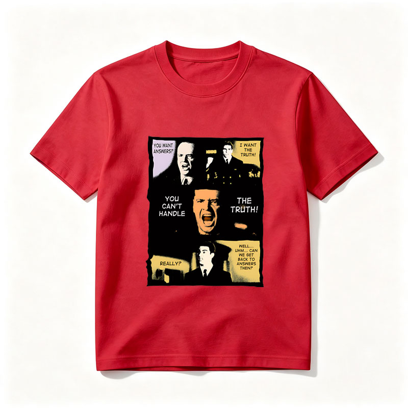 J. Edgar Hoover, Jack Bauer, and a military officer in a dramatic exchange about truth and answers. - Tee
