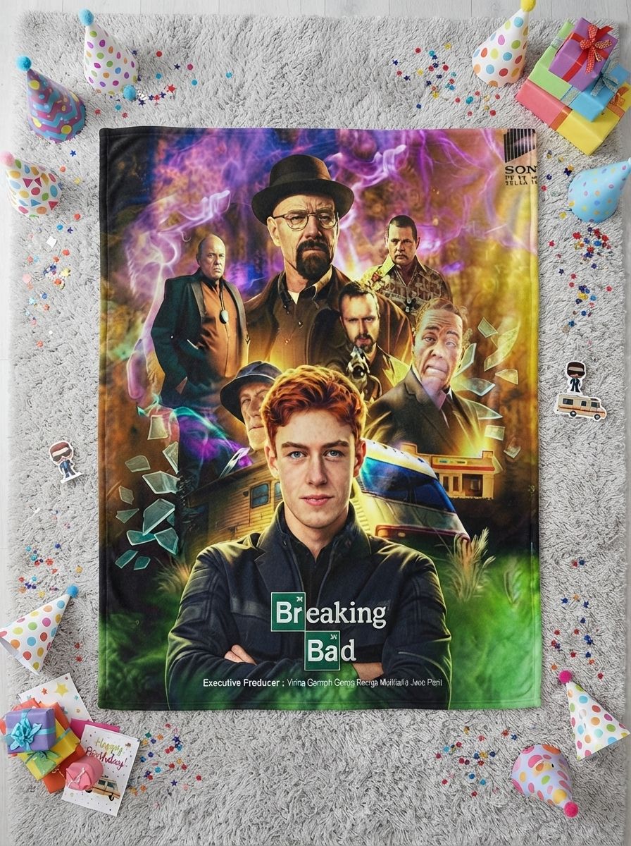 Custom Photo Face Blanket Personalized TV Drama Poster Flannel Throw Velvet Soft Warm Anti-Pilling Cover for Bed Couch