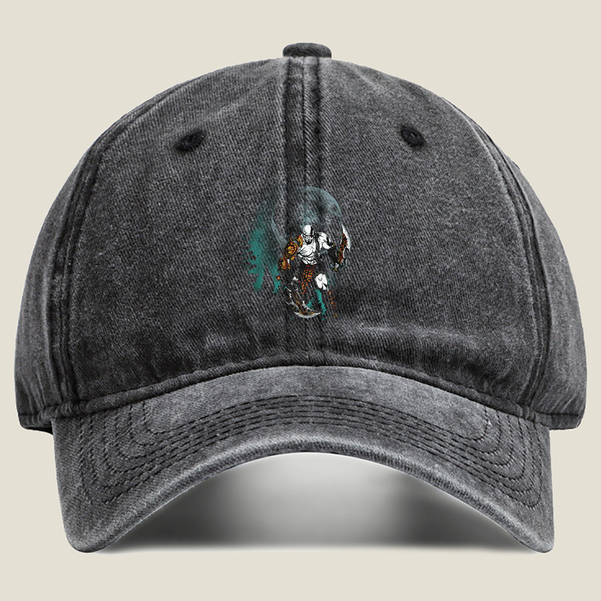 Kratos of God of War - Washed Denim - Baseball Cap