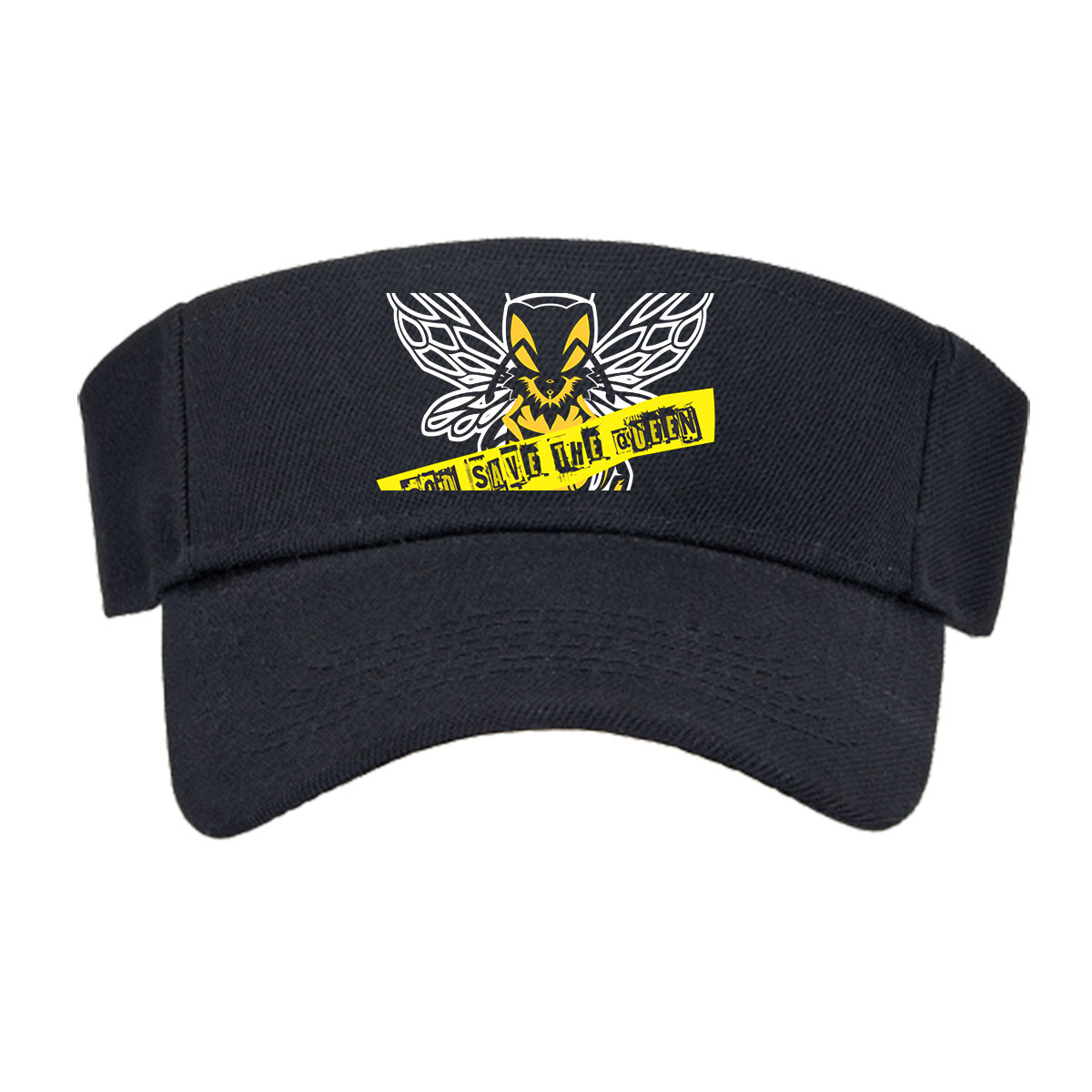 God Save the Queen: Bee with Crown and Yellow Banner -  Visor cap
