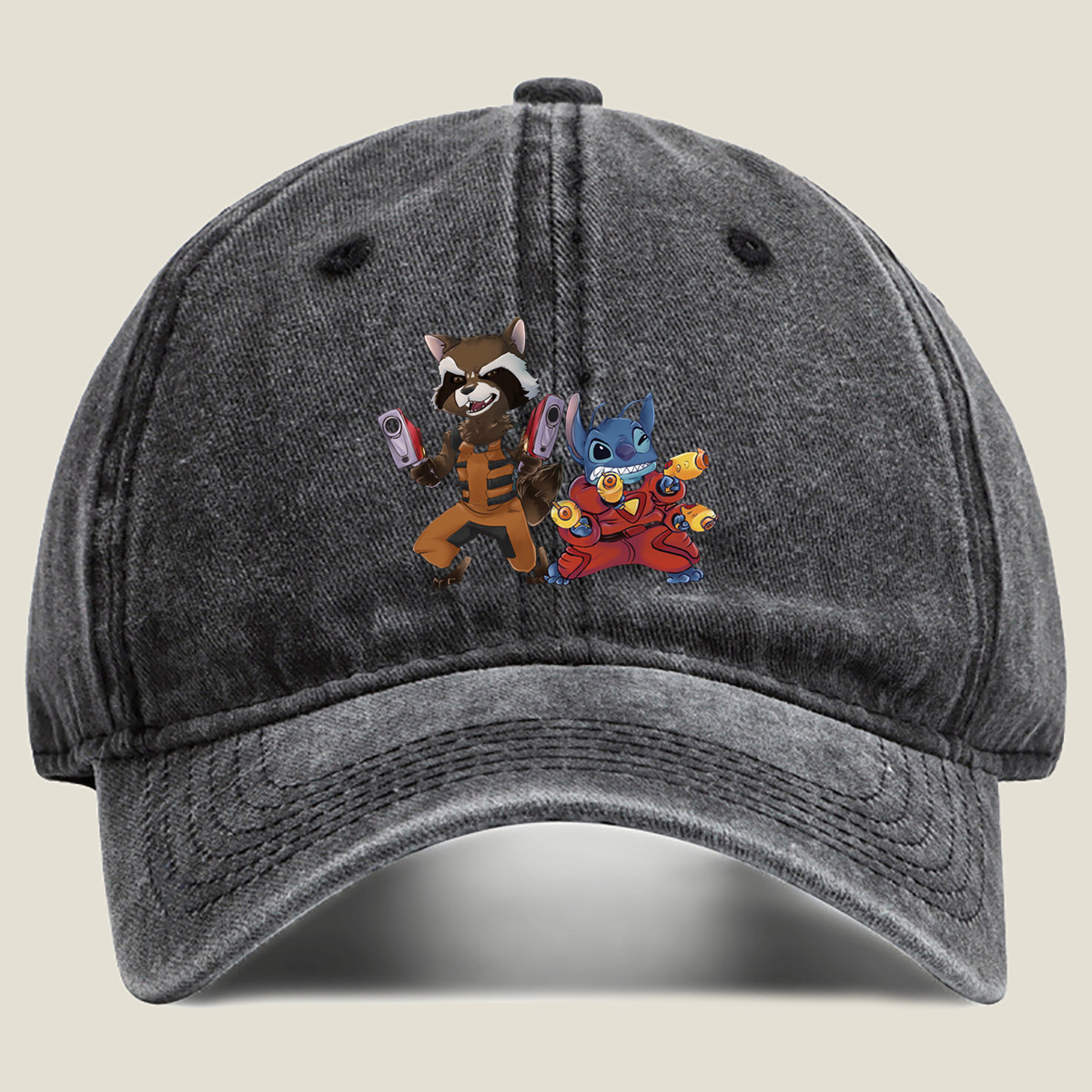 Rocket Raccoon and Stitch: Cosmic Duo - Washed Denim - Baseball Cap