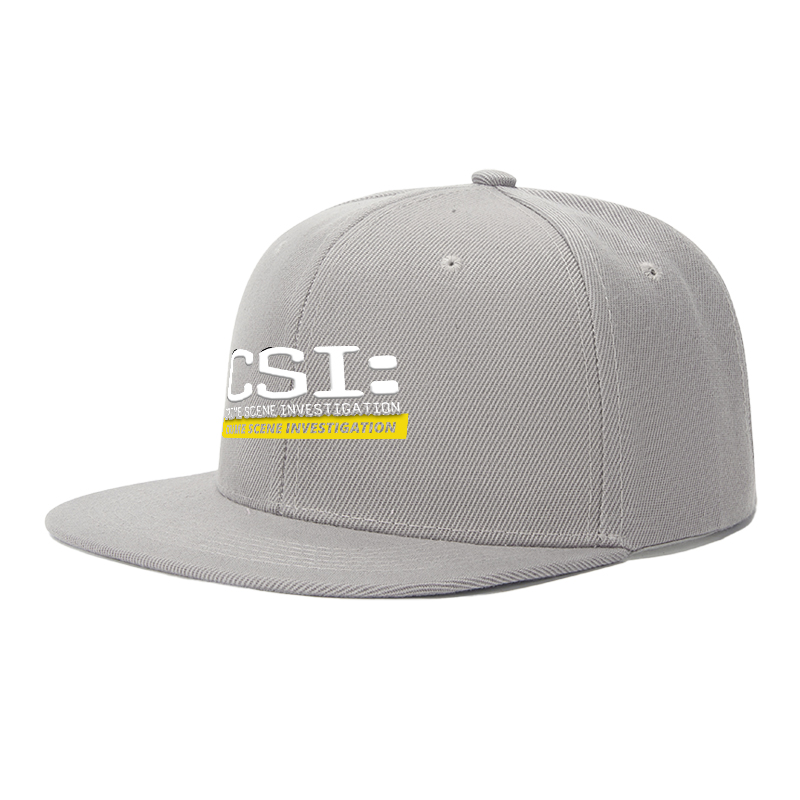 Flat Brim Baseball Cap CSI Crime Scene Investigation Logo Streetwear Underground Skate Style for Basketball Court Urban Street Skate Park Skaters Rappers Streetwear Enthusiasts