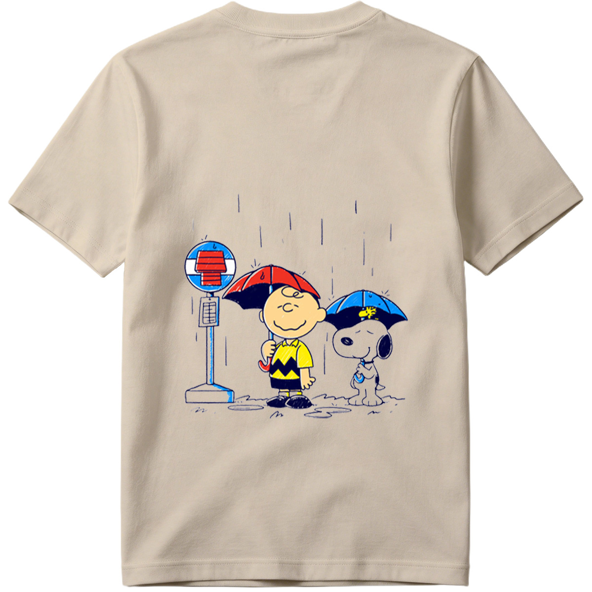 Peanuts: Charlie Brown and Snoopy in the Rain - Tee