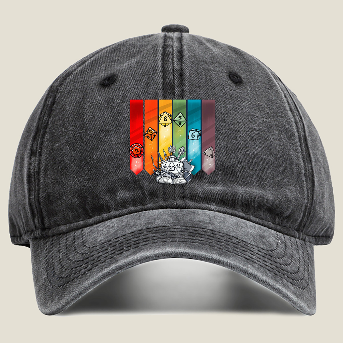 D&D Dice & Gear Collection - Washed Denim - Baseball Cap