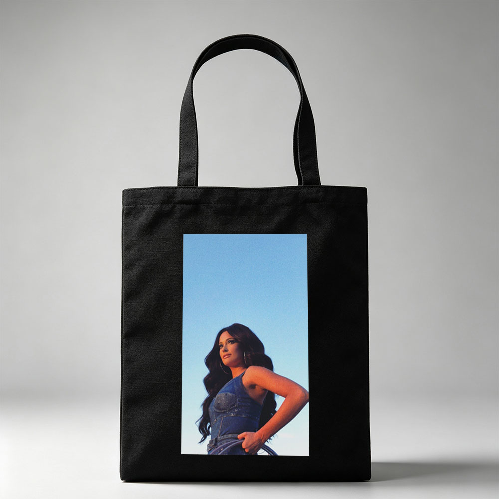 Katy Perry in Denim Dress Against Clear Blue Sky - Canvas tote bags