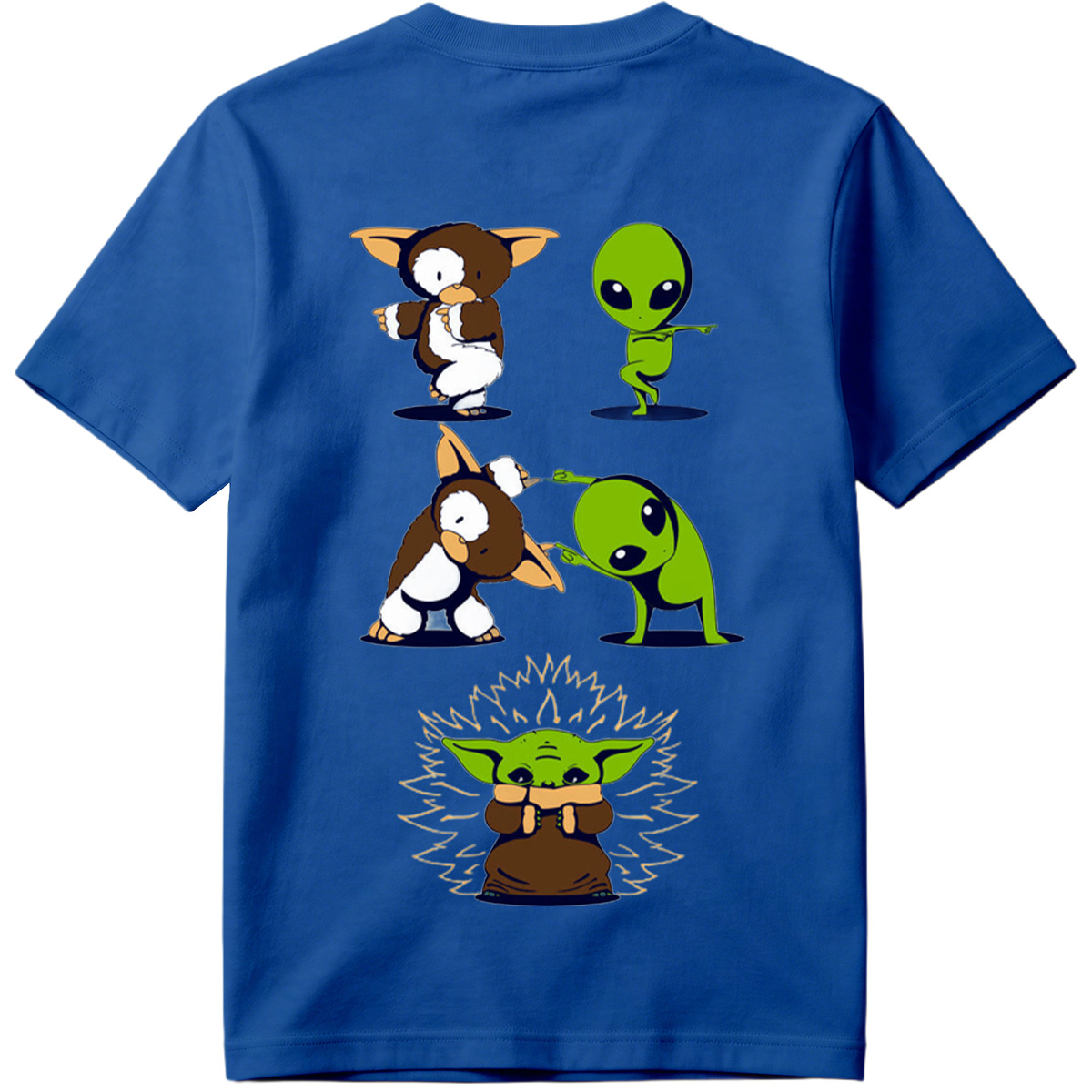 Diddy Kong, Alien, and Baby Yoda in Playful Poses - Tee