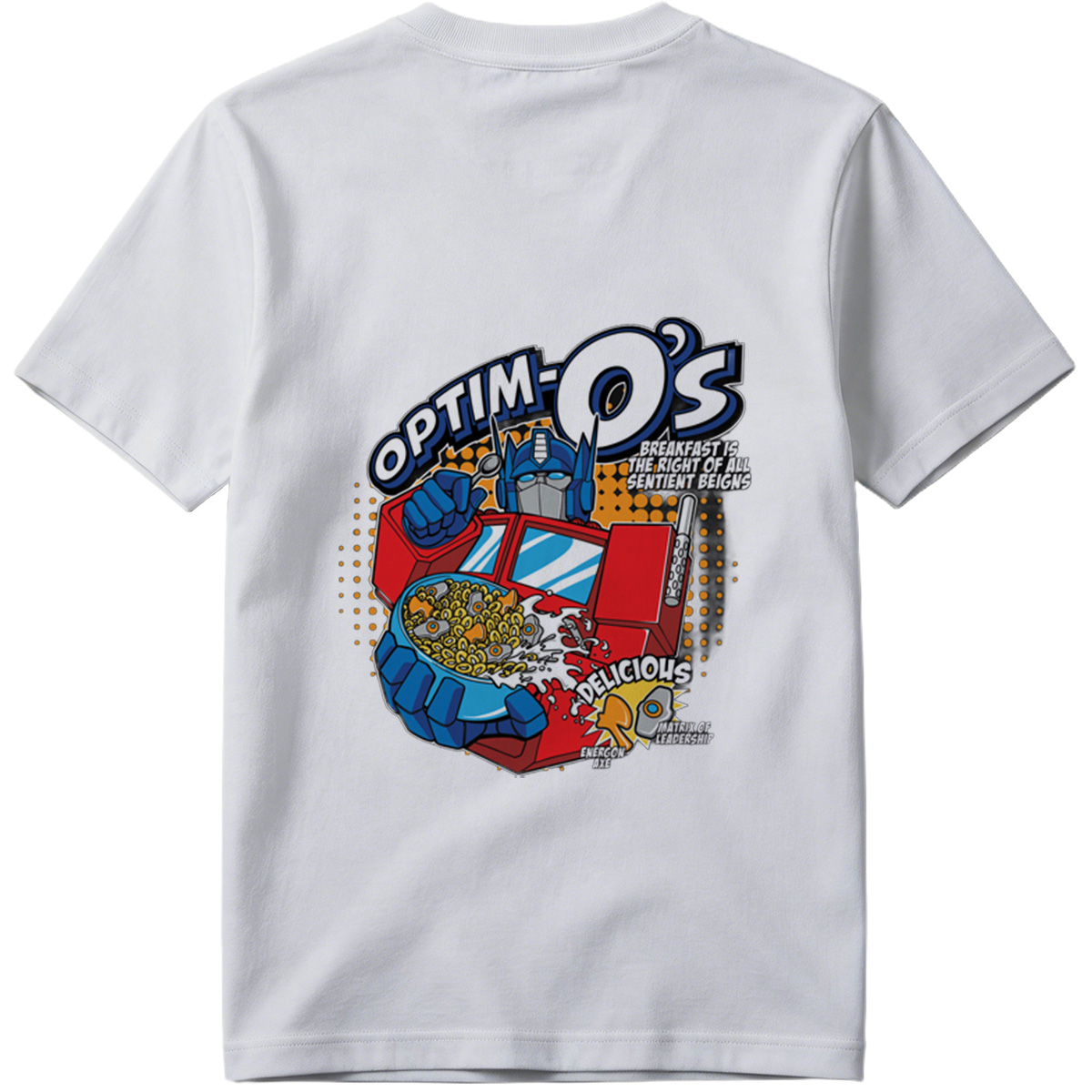 Optim-O's: Transformers Breakfast Cereal Featuring Optimus Prime - Tee