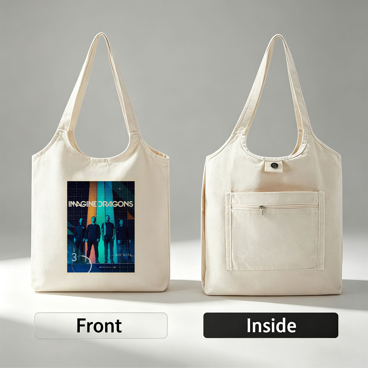 Imagine Dragons Live Performance in Wichita 2016 Concert Poster - Canvas shoulder bags/